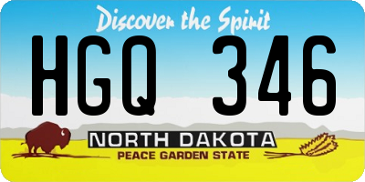 ND license plate HGQ346