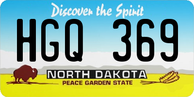 ND license plate HGQ369
