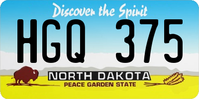 ND license plate HGQ375