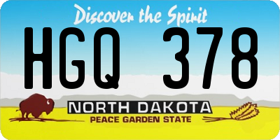 ND license plate HGQ378