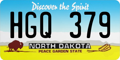 ND license plate HGQ379