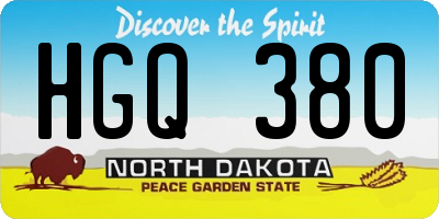 ND license plate HGQ380