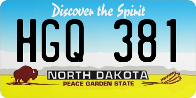 ND license plate HGQ381