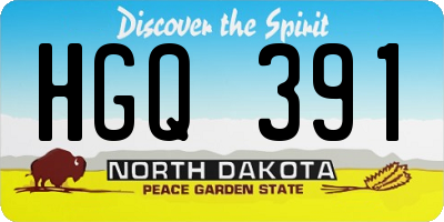 ND license plate HGQ391
