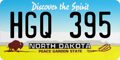 ND license plate HGQ395