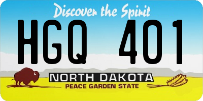 ND license plate HGQ401