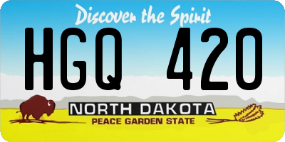 ND license plate HGQ420