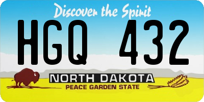 ND license plate HGQ432