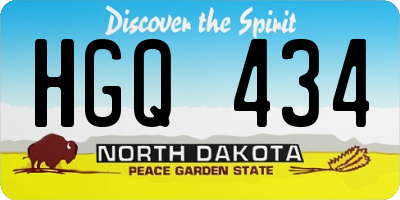 ND license plate HGQ434