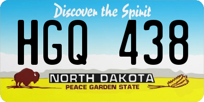 ND license plate HGQ438