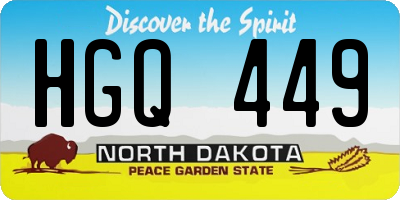 ND license plate HGQ449