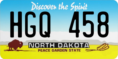 ND license plate HGQ458