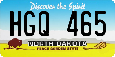 ND license plate HGQ465