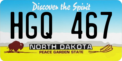 ND license plate HGQ467