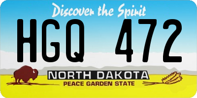 ND license plate HGQ472