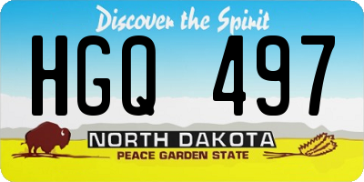 ND license plate HGQ497