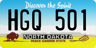 ND license plate HGQ501