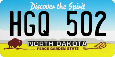 ND license plate HGQ502