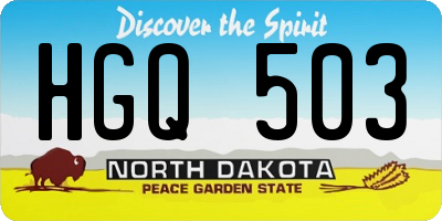 ND license plate HGQ503