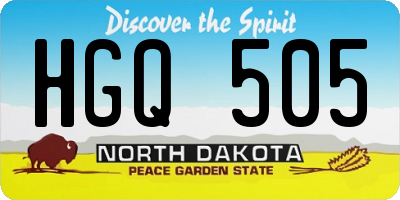 ND license plate HGQ505