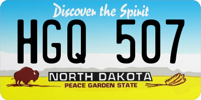 ND license plate HGQ507
