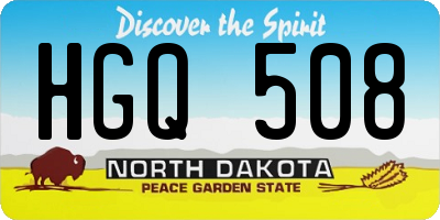 ND license plate HGQ508