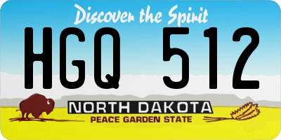ND license plate HGQ512