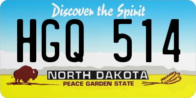 ND license plate HGQ514