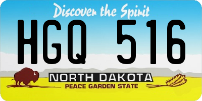 ND license plate HGQ516