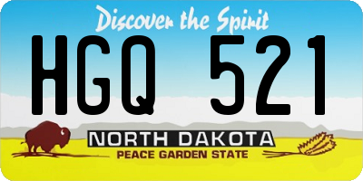 ND license plate HGQ521