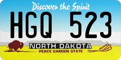 ND license plate HGQ523