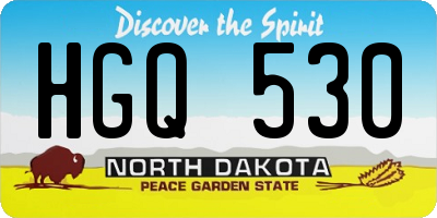 ND license plate HGQ530