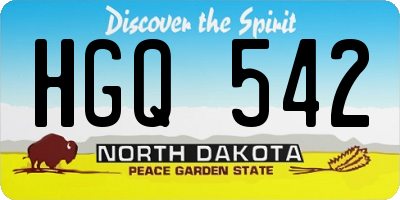 ND license plate HGQ542
