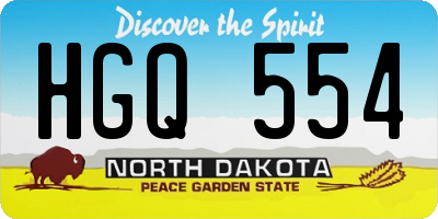 ND license plate HGQ554