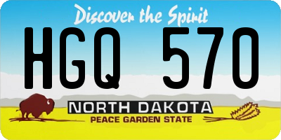 ND license plate HGQ570