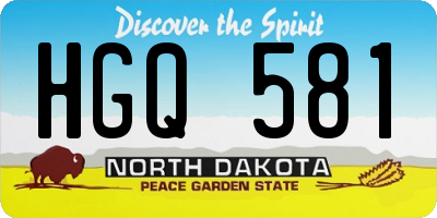 ND license plate HGQ581