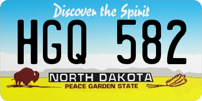 ND license plate HGQ582