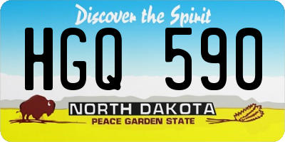 ND license plate HGQ590