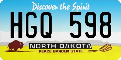 ND license plate HGQ598