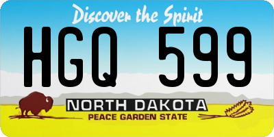 ND license plate HGQ599