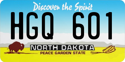 ND license plate HGQ601