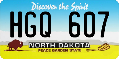 ND license plate HGQ607