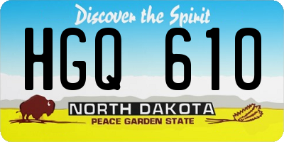 ND license plate HGQ610