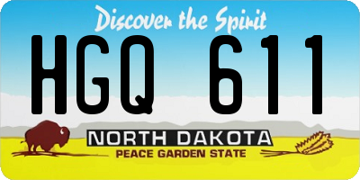 ND license plate HGQ611