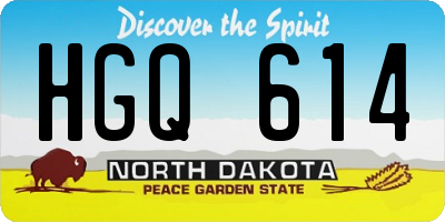 ND license plate HGQ614