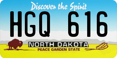ND license plate HGQ616