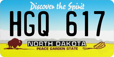 ND license plate HGQ617