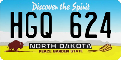 ND license plate HGQ624