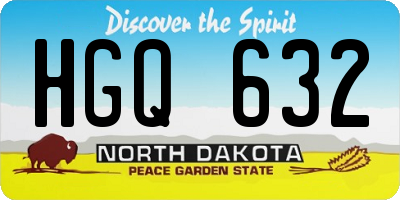 ND license plate HGQ632