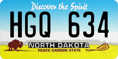 ND license plate HGQ634